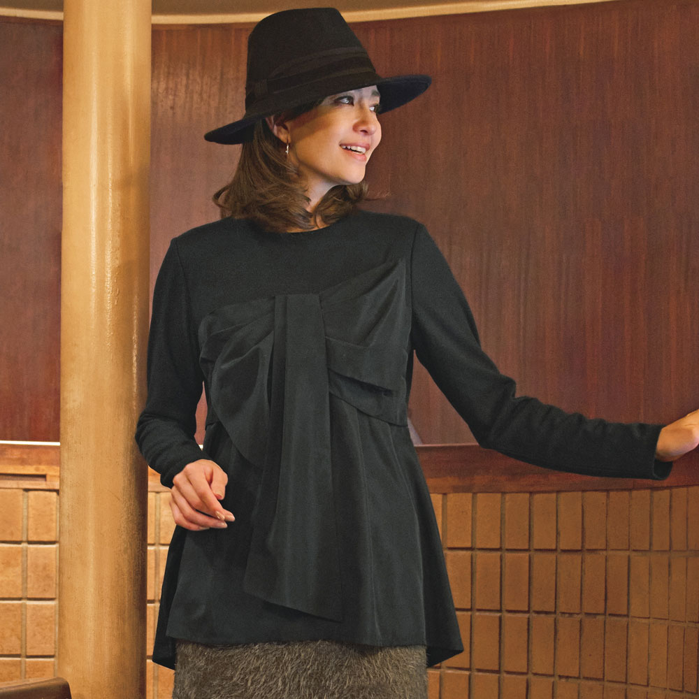 ビッグリボンドッキング ジャージー プルオーバー プルオーバー シャツ ブラウス A28601