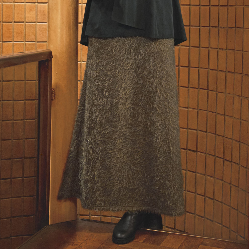 専用ALGY新品シャギーニット＆ティアードスカート140 セールWEB限定シャイニーシャギーニットスカートセットアップ