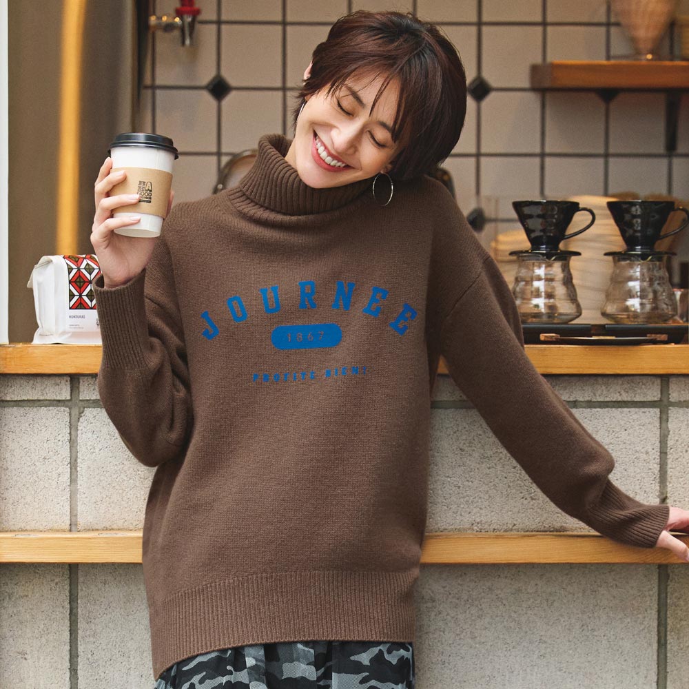 ロゴプリント ウール ニットプルオーバー ニットセーター ニット セーター A31501