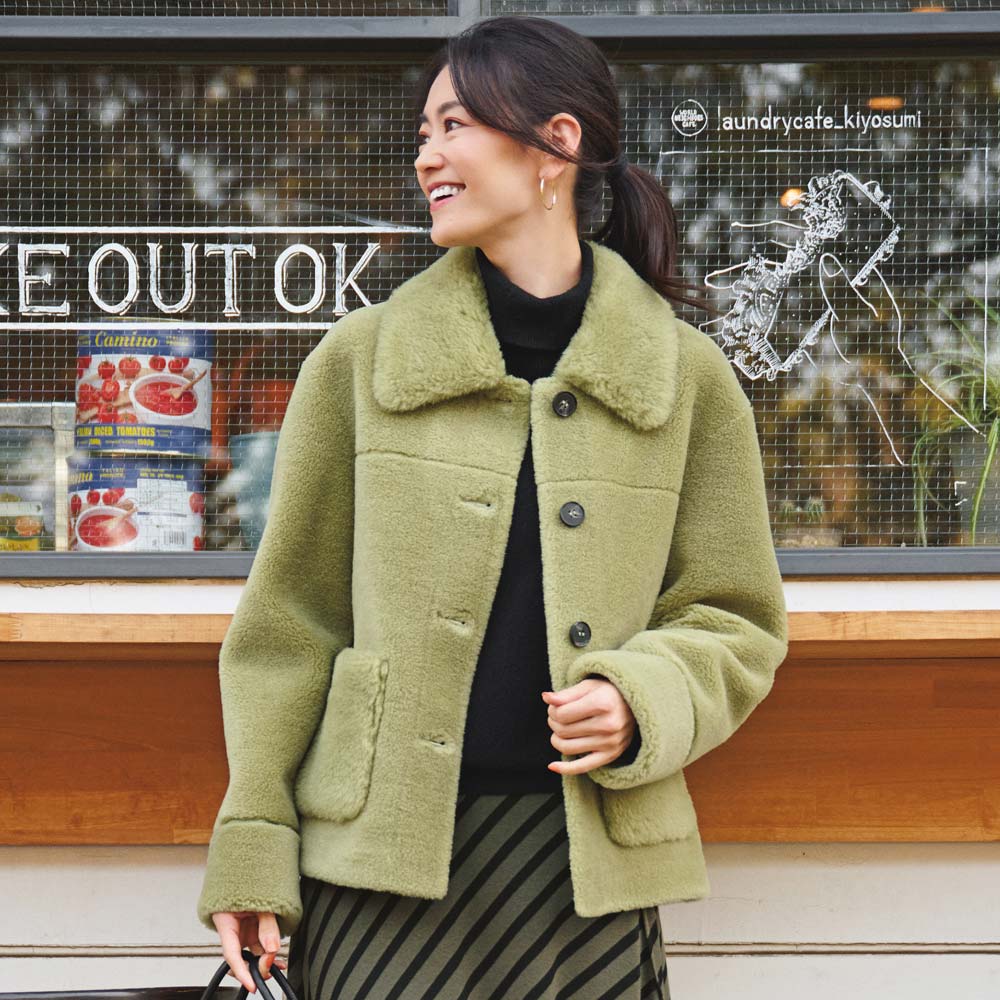 ウールファー フェイクムートン ジャケット ライダース レザージャケット ジャケット A31701