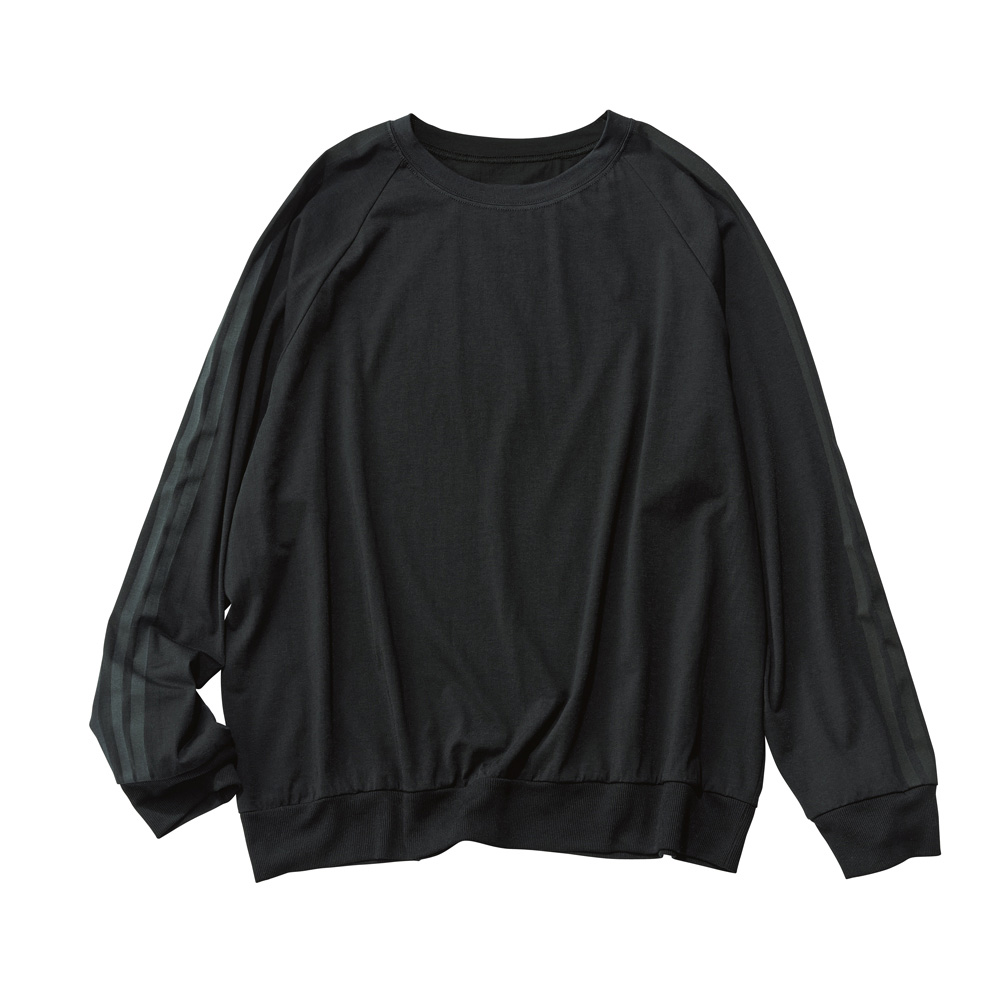 ラグランスリーブ ライン入り シアー ロングTシャツ プルオーバー シャツ ブラウス A34901