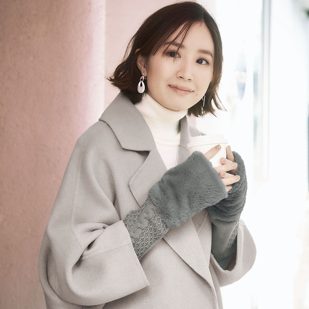 エコファーアームニットカバー 2色組 アームカバー YA3003