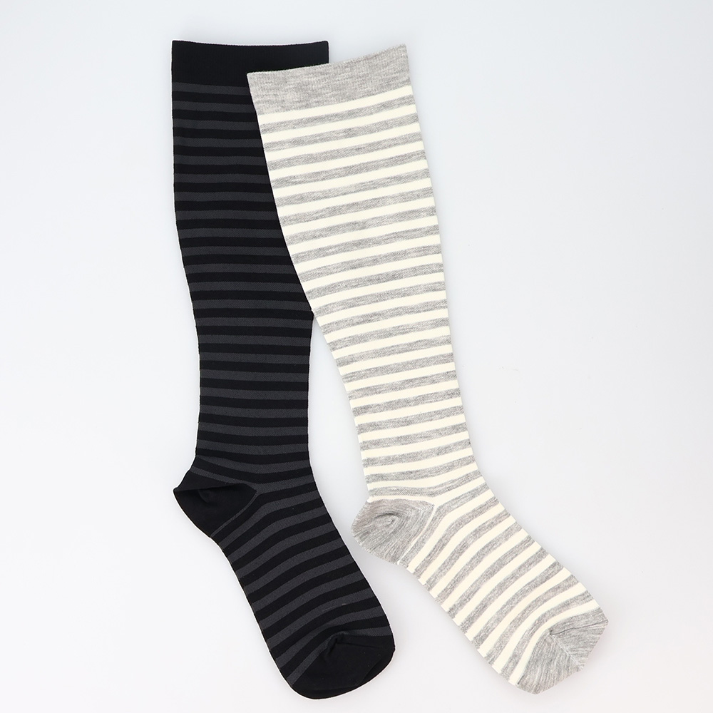 綿混着圧ソックス 2足組 機能性ウェア インナー 雑貨 YA3519