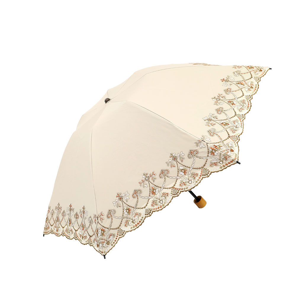 マーブル刺繍日傘 雨傘 折りたたみ傘 傘 レイングッズ YA3906