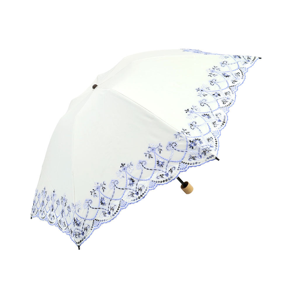 マーブル刺繍日傘 雨傘 折りたたみ傘 傘 レイングッズ YA3906