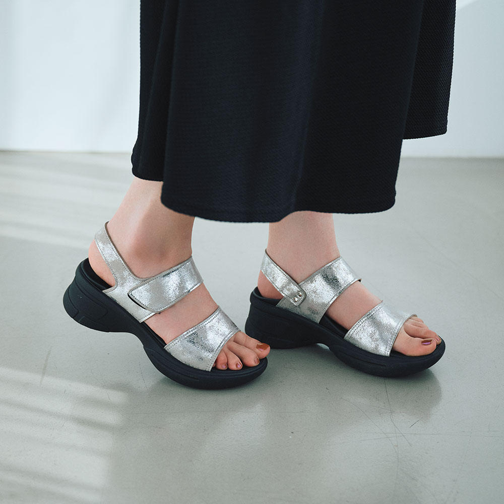 Re:getA/リゲッタ メタリックコンフォートサンダル コンフォートパンプス シューズ スニーカー コンフォートシューズ C19006