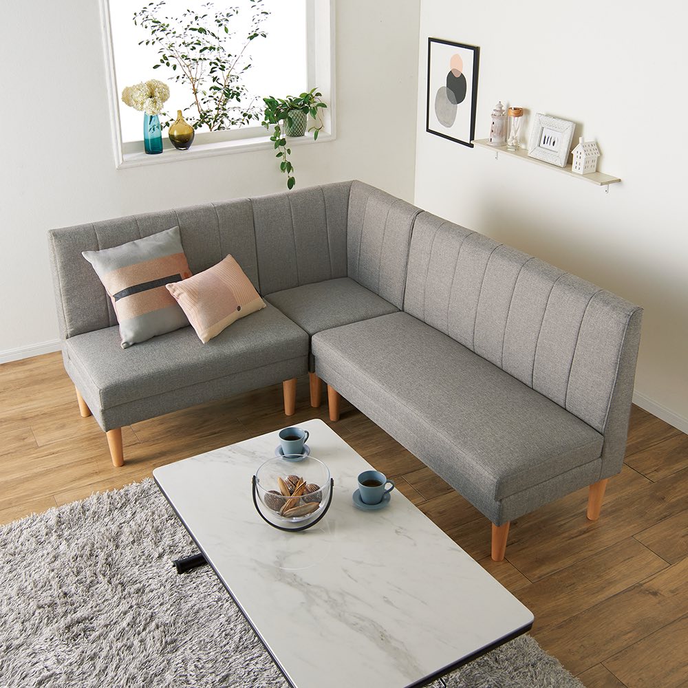 ソファー 1人掛け 約幅98×奥行76×高さ85×座面高45cm グレー 木製