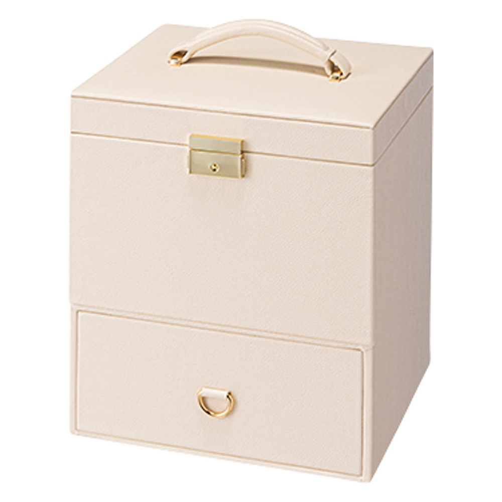 たっぷり収納 コスメボックス 化粧品 収納 鏡付き 鏡 持ち運び 大容量 鍵付き メイク コスメボックス 小物収納 フリーボックス KR0147