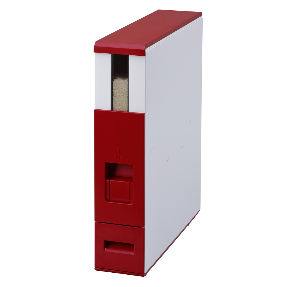 幅10cmの薄型米びつ(キャスター付き) 米6kg用 米びつ ライスストッカー KR0330