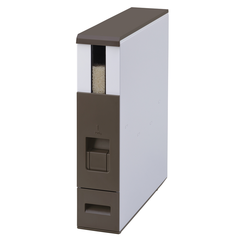 幅10cmの薄型米びつ(キャスター付き) 米6kg用 米びつ ライスストッカー KR0330