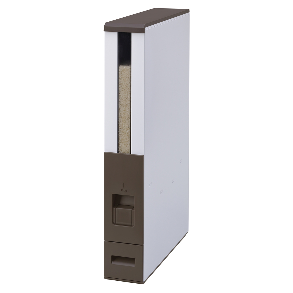 幅10cmの薄型米びつ(キャスター付き) 米12kg用 米びつ ライスストッカー KR0331