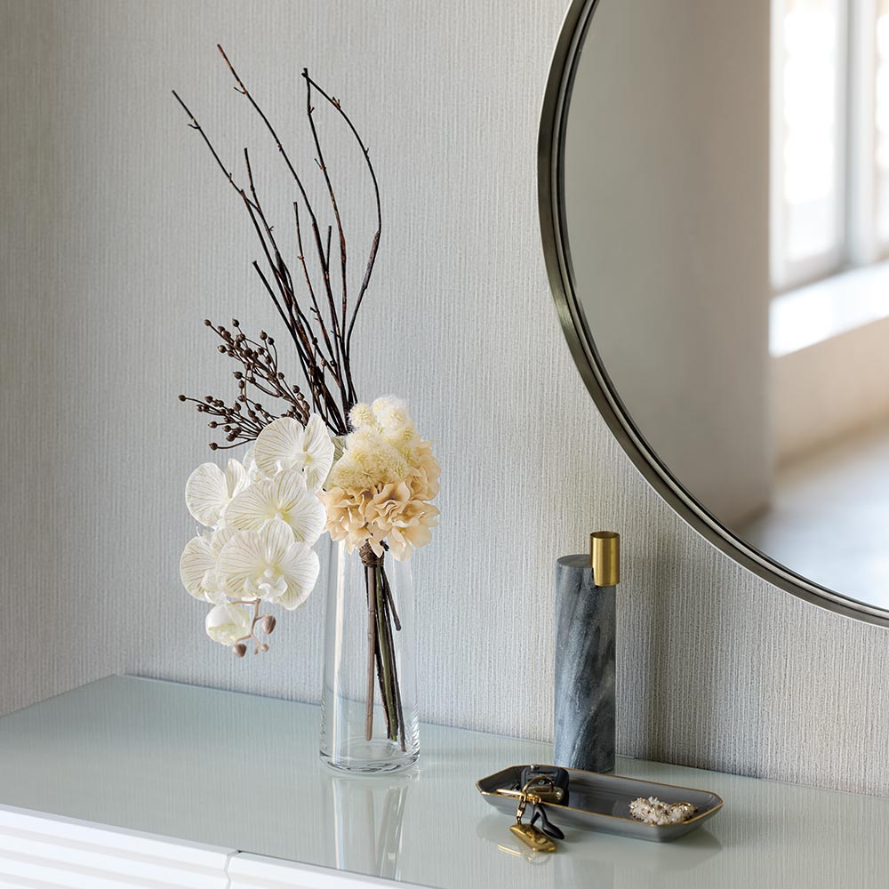 胡蝶蘭のアレンジメント ベース付 アートフラワー 造花 インテリアグリーン KR0595