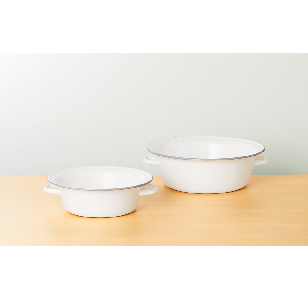 ≪容量5L≫ ハンドル付き 琺瑯のたらい 日用品 便利グッズ 生活雑貨 KR1082