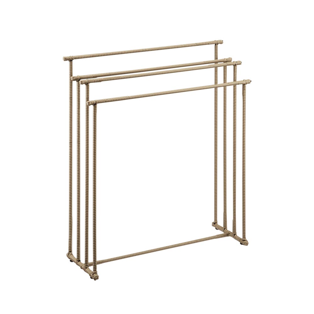 ≪バスタオルハンガー 4連≫ Lecru/レクリュ ラタン調バスシリーズ 洗濯機ラック ランドリーラック 洗濯用品 物干し KR1272