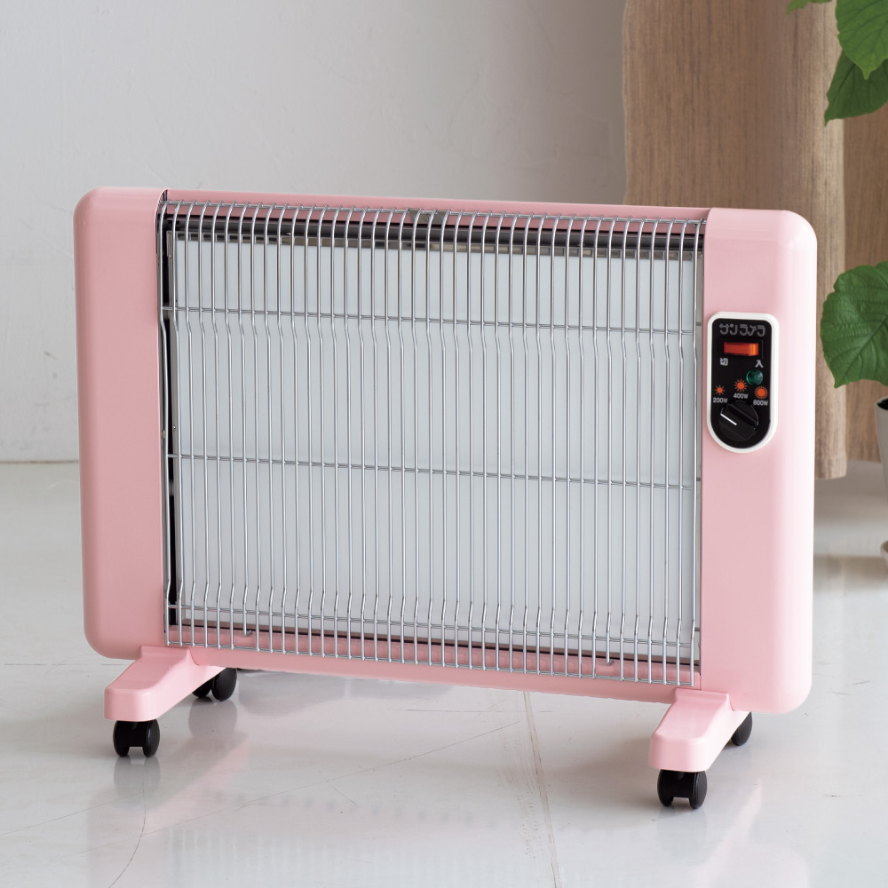 遠赤外線輻射式暖房器サンラメラ 600Wタイプ 600W 足元 電気 400W オフィス キッチン トイレ 脱衣所 台所 洗面所 小型 ヒーター コンセント 脱衣所用 日本製 安全 暖房器具 季節家電 生活家電 KR1480