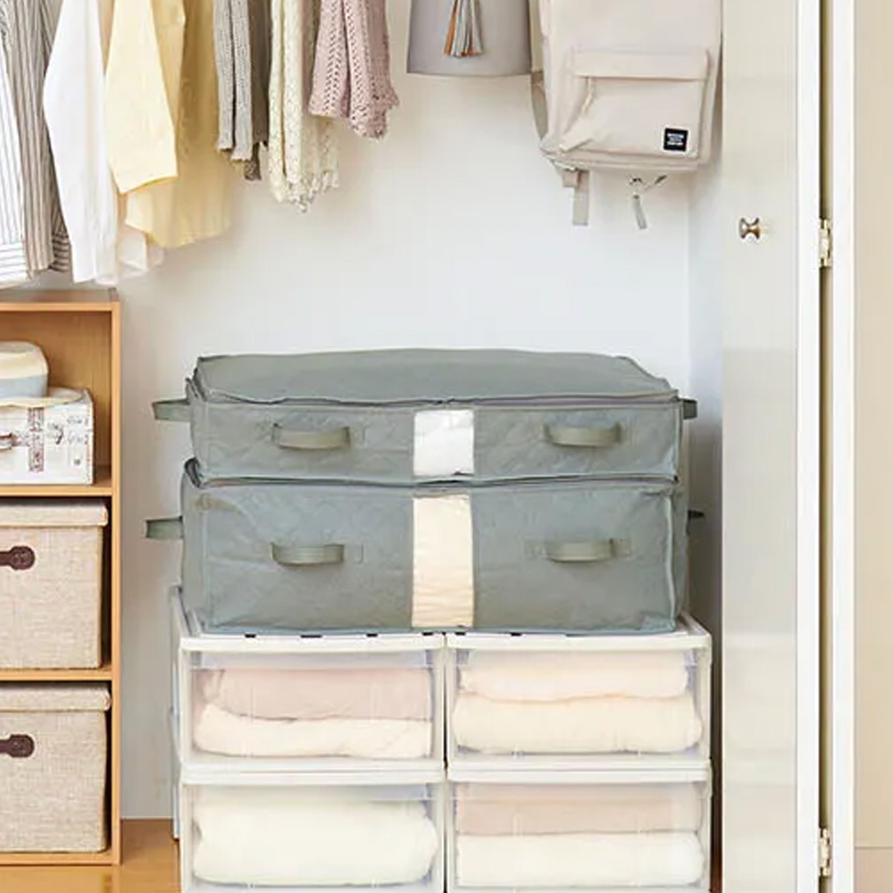 掃除機不要 竹炭 布団袋収納 大小２個 日用品 便利グッズ 生活雑貨 KR0078