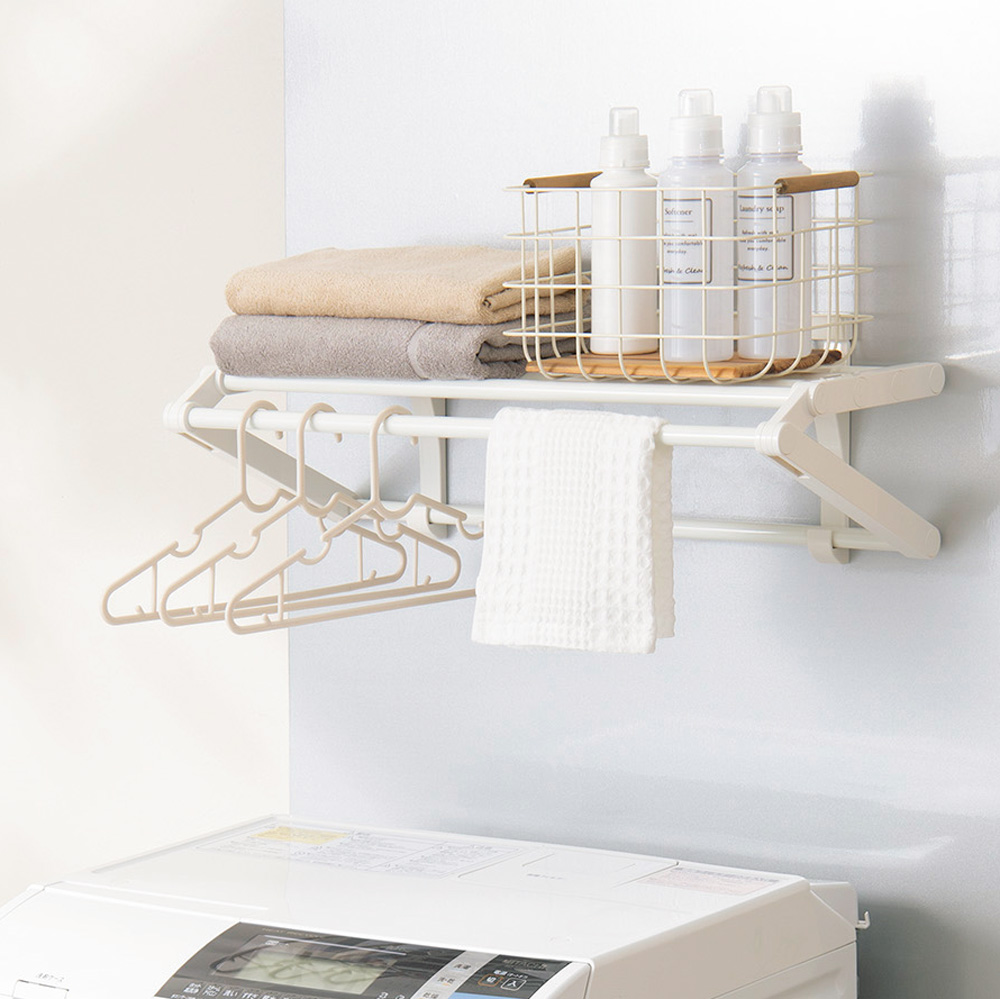 【取付レール付き】壁に付けられる収納シリーズ ランドリーハンガー ランドリー小物収納 トイレ 洗面所 ランドリー収納 KR0122