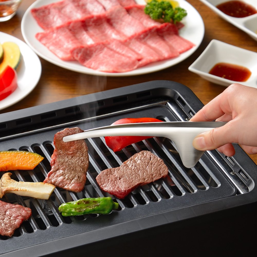 レイエ トングの下にお皿が入る おきラク焼き肉トング キッチンツール KR0176