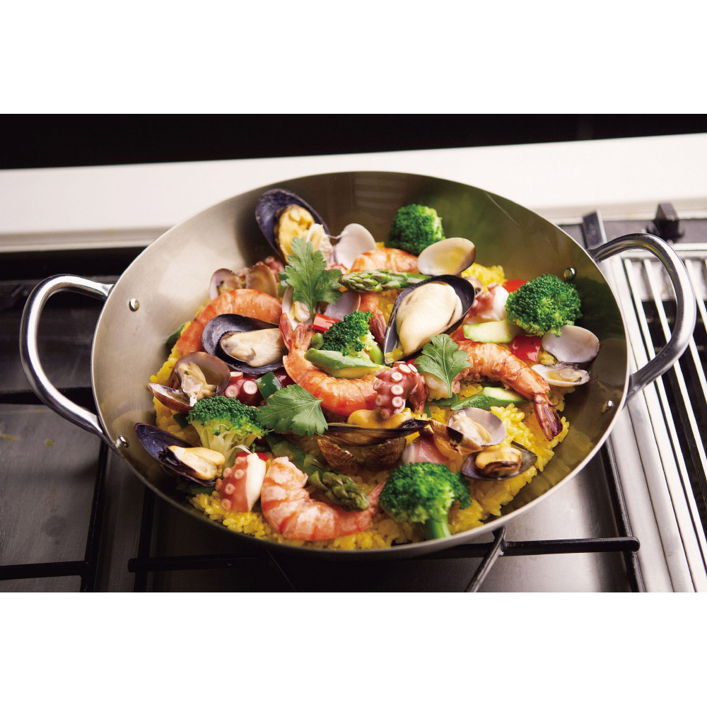 銅製　パエリア鍋 ダンチュウ dancyu 鉄のパエリア鍋28cm ガラス蓋付き 通販