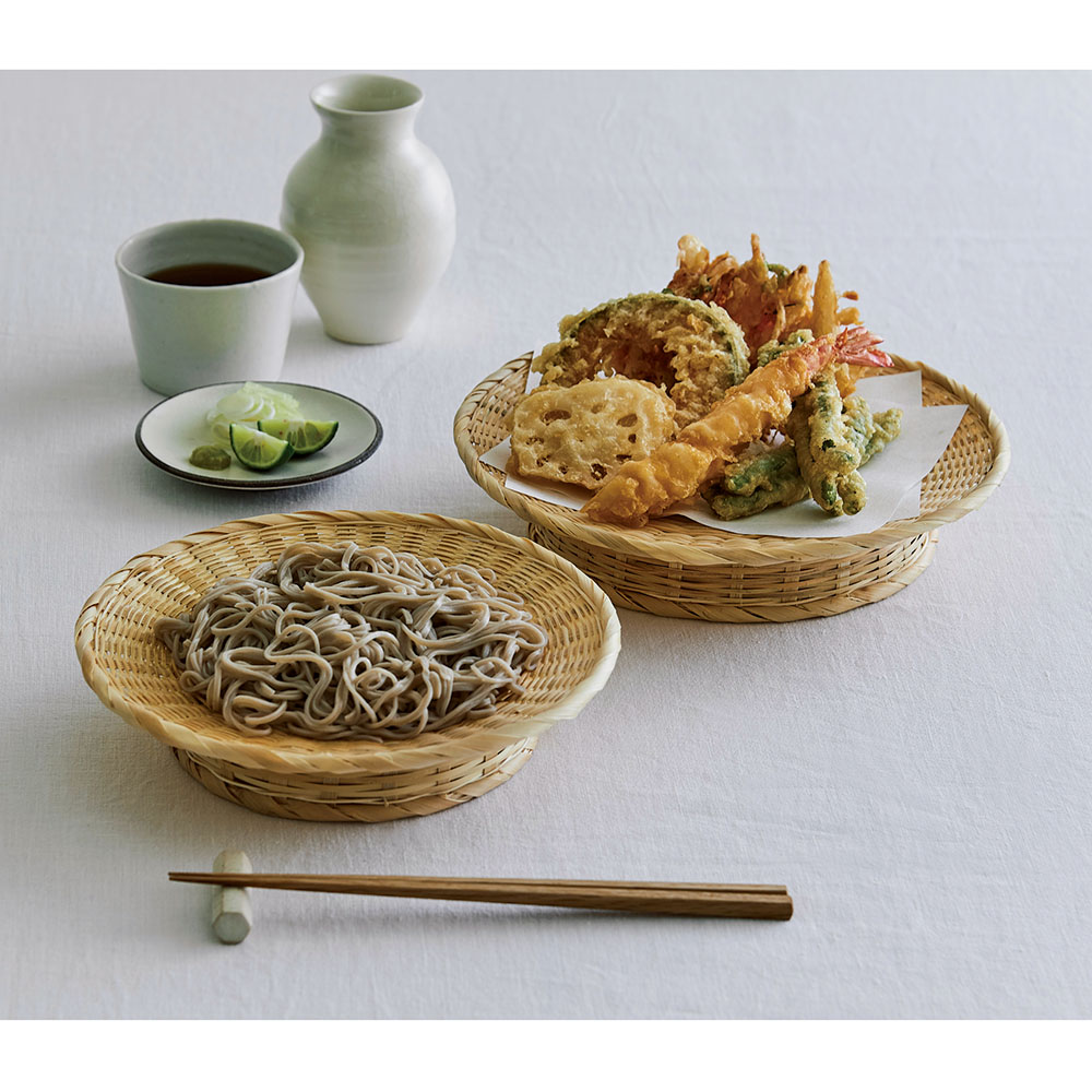 ≪直径21cm(2枚組)≫ 高台付き竹ざる キッチンツール KR0311