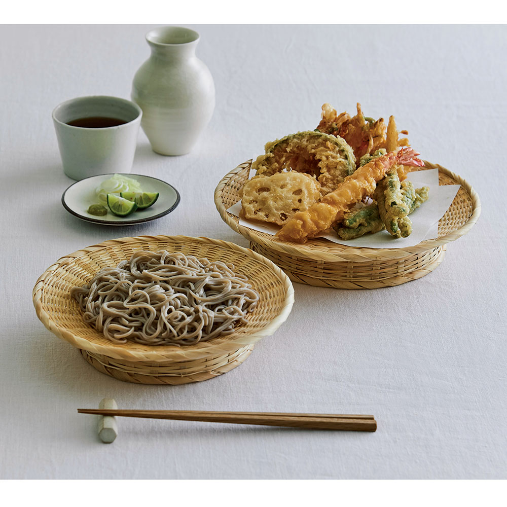 ≪直径24cm(2枚組)≫ 高台付き竹ざる キッチンツール KR0312