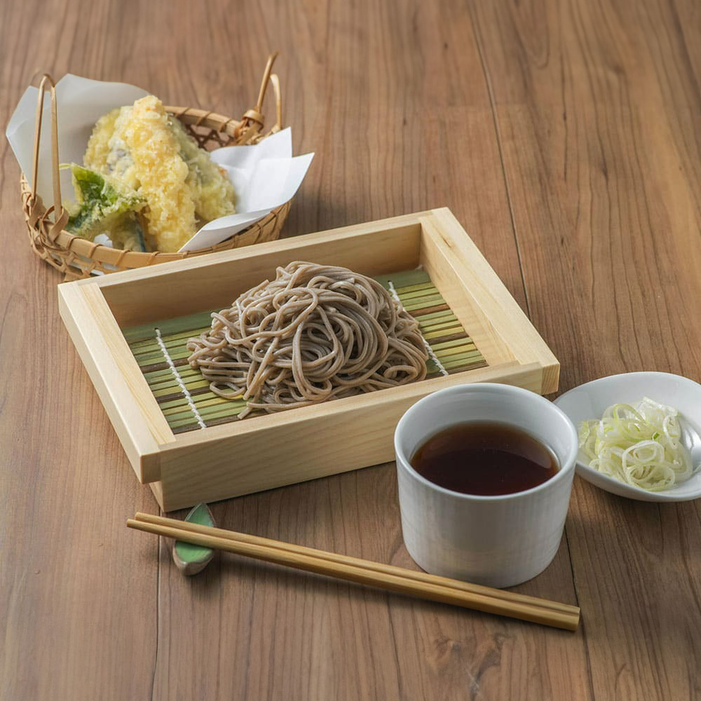 ひのき 竹すだれ付きのそばザル 1枚 日本製 平皿 長皿 ワンプレート 食器 カトラリー グラス KR0316
