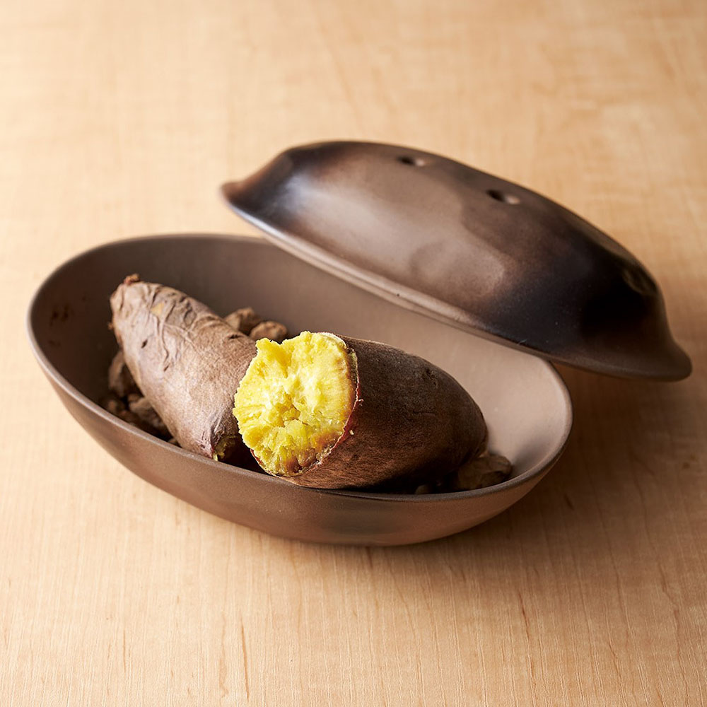 万古焼 電子レンジで簡単石焼いも鍋 電子レンジ調理器具 キッチンツール KR0339