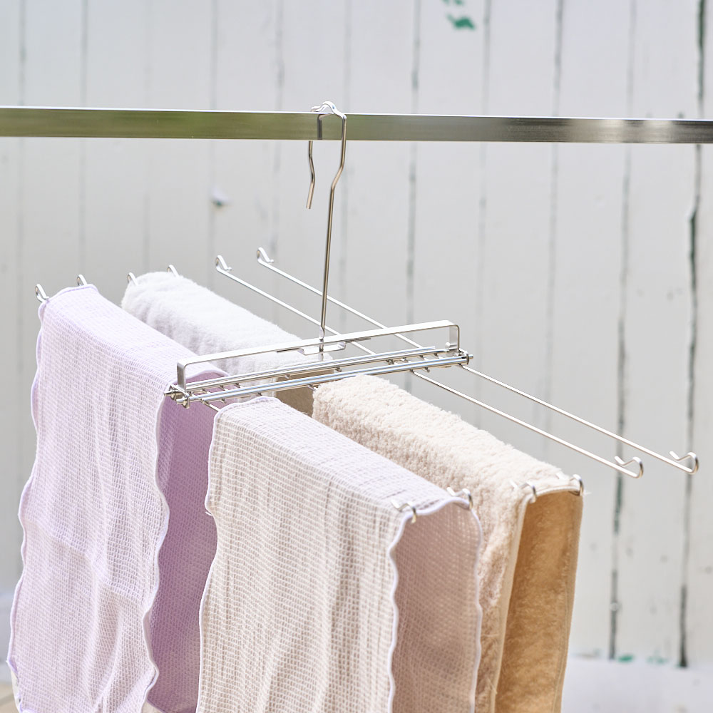 タオル12枚をまとめて干せる！折りたたみ式タオルハンガー 通販