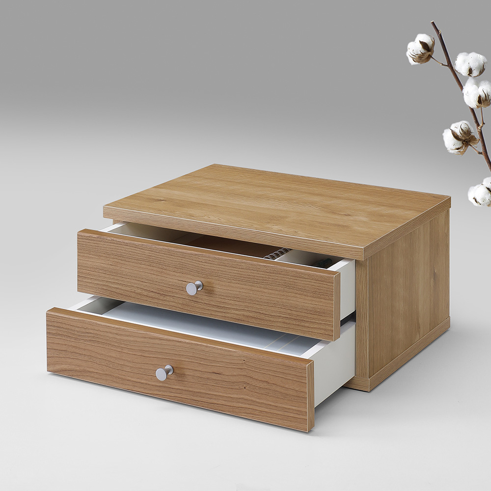 Ａ４木製収納 引き出し ２段 収納ボックス 小物収納 フリーボックス KR0751