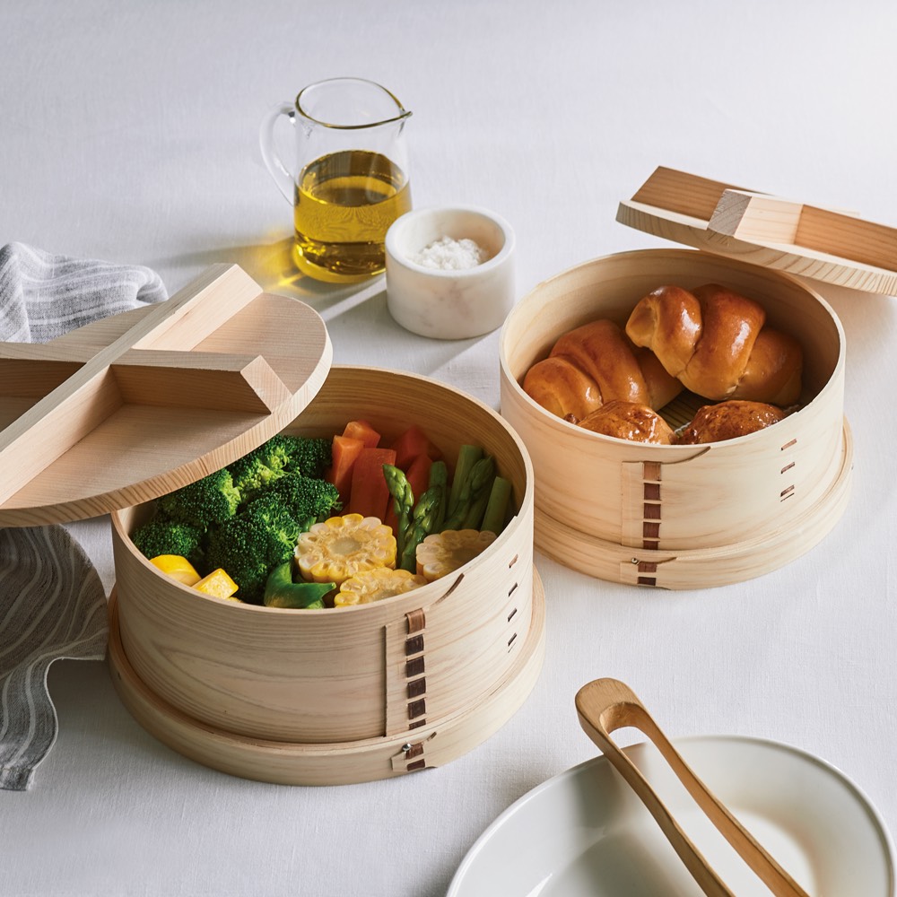 にちにち道具 国産 ヒノキの蓋つき「和せいろ」(大)直径21高さ10cm キッチンツール KR0772