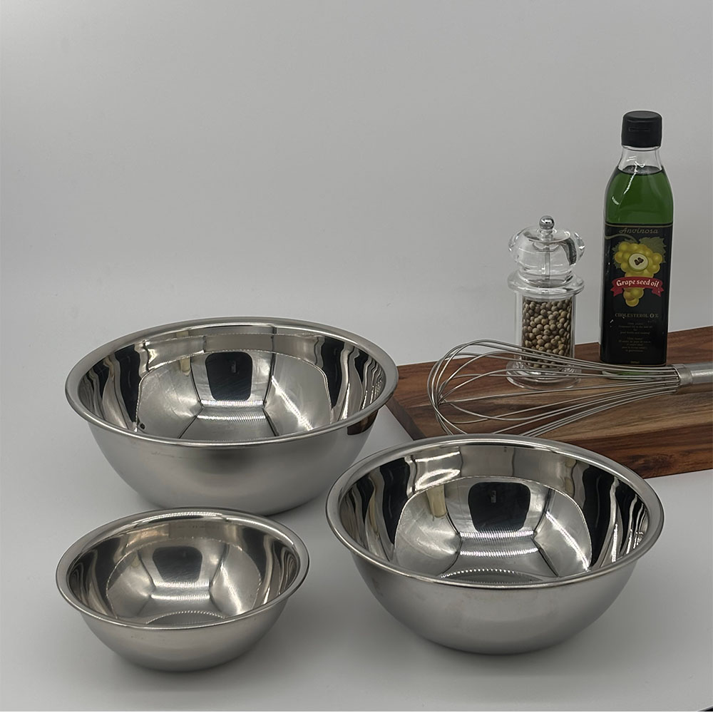 日本製 浅型ミキシングボウル3点セット (18-8ステンレス) キッチンツール KR0784