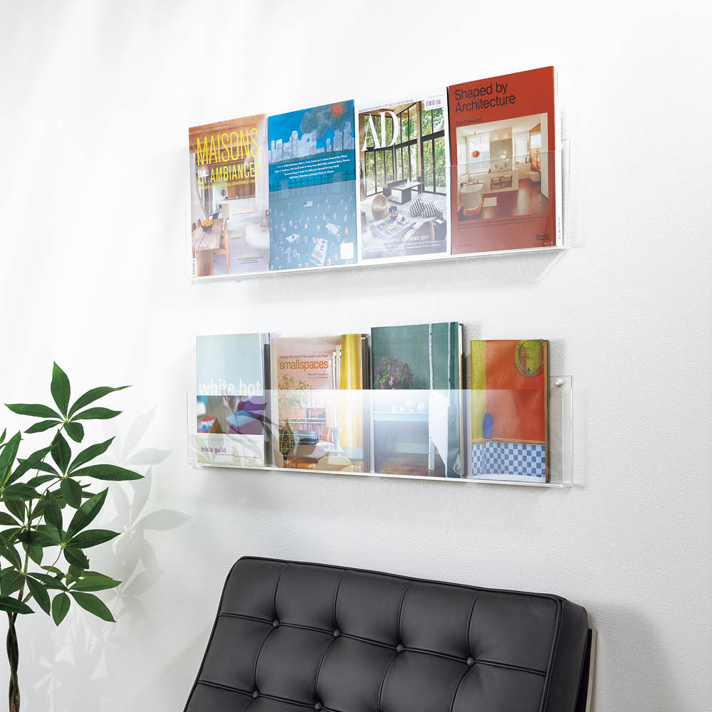 ≪幅60cm≫ レコードや写真集を壁に飾れる アクリルマガレコウォールラック ドア 壁掛け収納 小物収納 フリーボックス KR1105