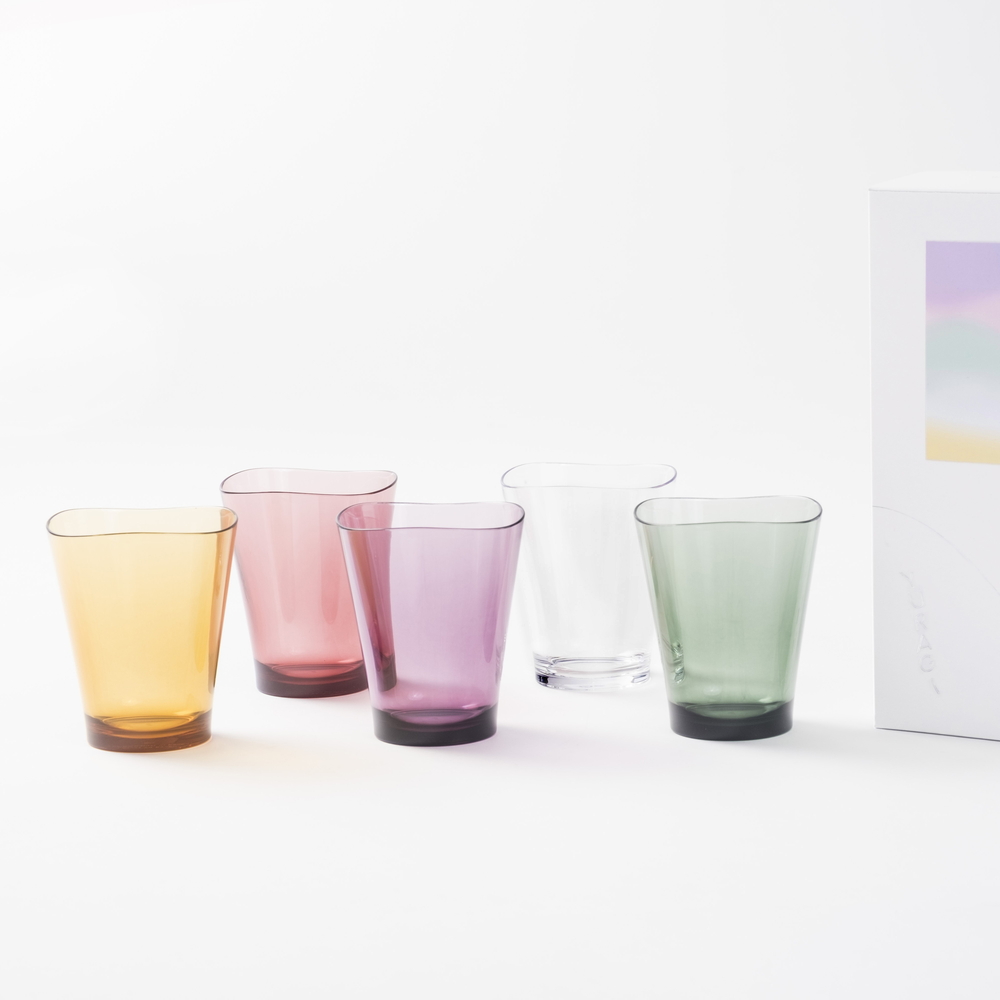 Plakira 割れないコップ ゆらぎタンブラー カラーズ５個セット 容量240ｍｌ コップ 食器 KR1226