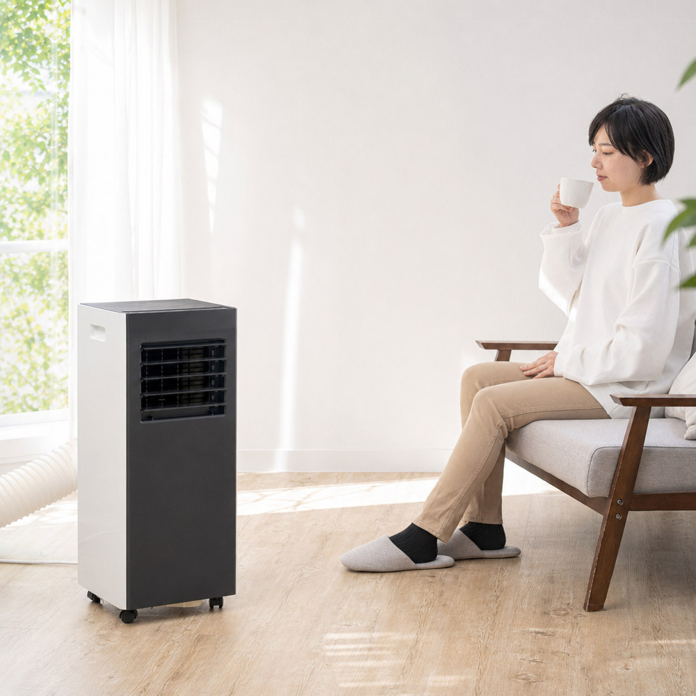 工事業者不要！届いた日から使えるポータブルエアコン（スポットクーラー）／オートルーバー付き 冷房器具 扇風機 サーキュレーター 季節家電 生活家電 KR1657