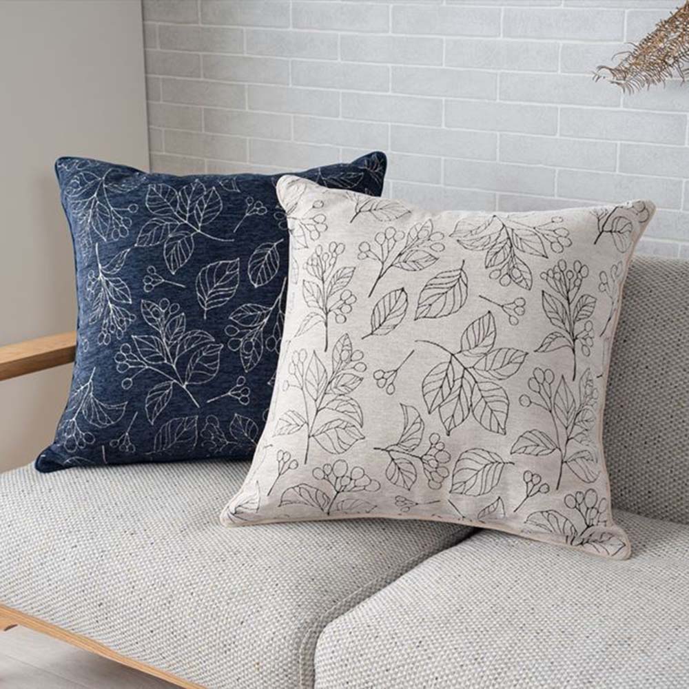 リーフ柄シェニール生地のこたつ掛け布団シリーズジャンボクッション