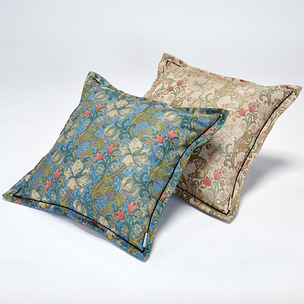 モリスデザインスタジオ ジャカード織クッションカバー〈ゴールデン