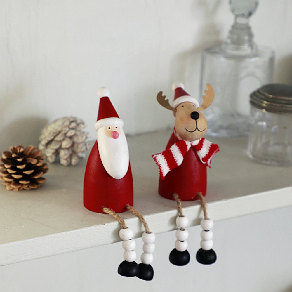 トナカイとサンタのセット置物 サンタクロース おもちゃ トナカイ ソリ 人形 置物 動く