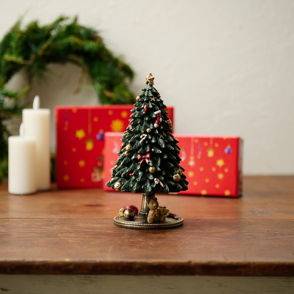 新品　ジセラグラハム　レジン　クリスマスツリー　オルゴール　置物 Gisela Graham ジセラグラハム - イギリスホームデコレーション