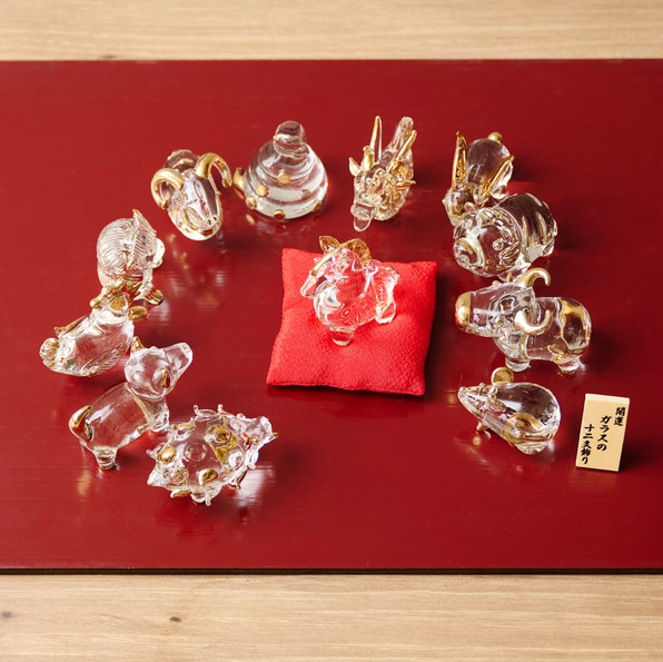 木箱入りガラスの十二支 通販 - ディノス