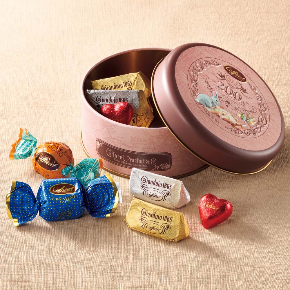 200周年記念デザイン イタリア「caffarel/カファレル」ラウンド缶 5種