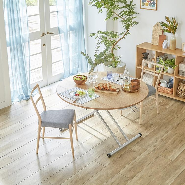 丸形昇降バタフライテーブル幅120 通販 - ディノス