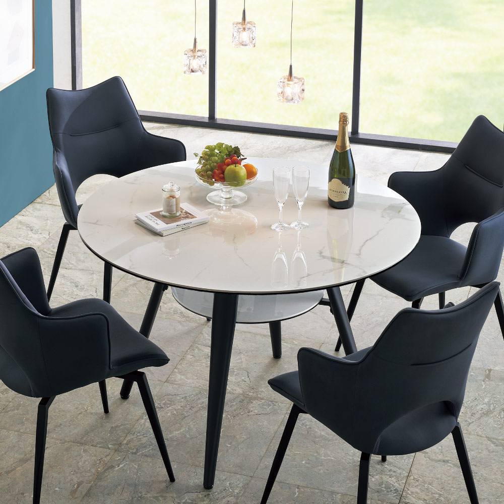 丸型セラミック天板ダイニングテーブル 径110cm 通販 - ディノス