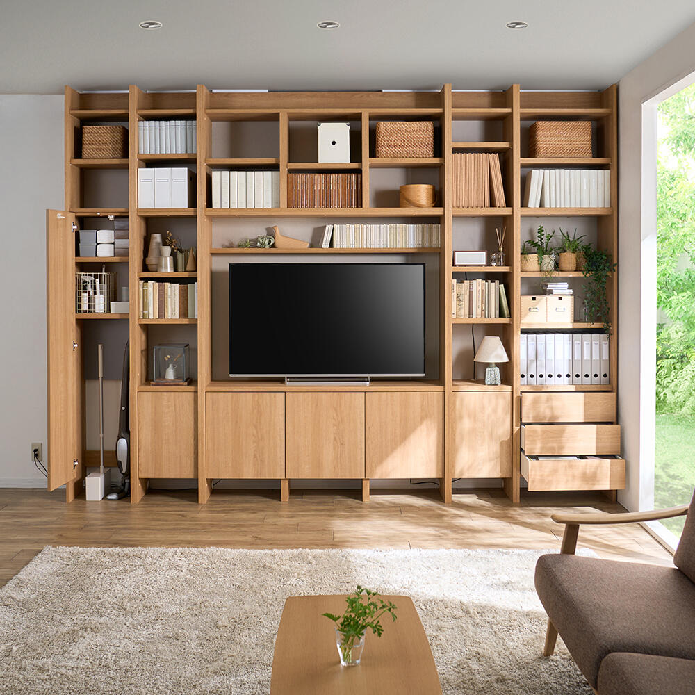 圧迫感を与えないオープン壁面収納 テレビボード 幅102cm 壁面収納テレビ台 テレビ台 テレビボード LM4007