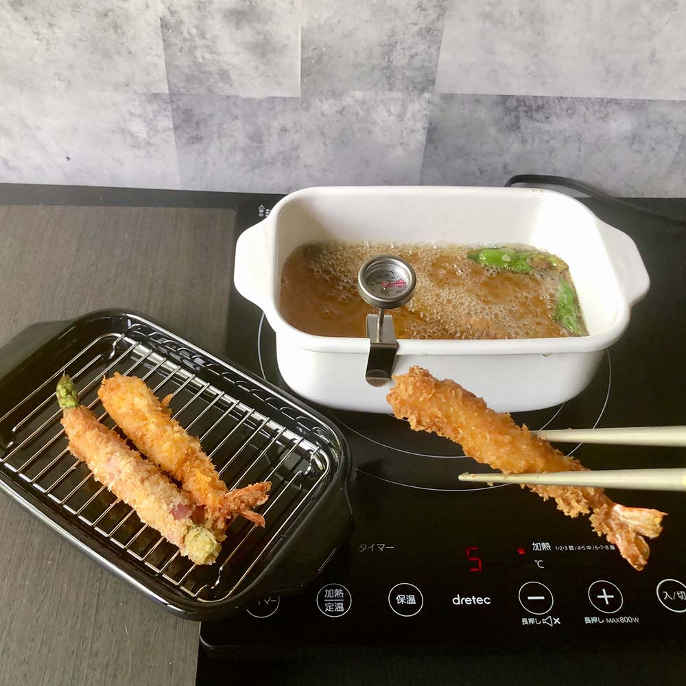 温度計付き角型ホーロー天ぷら鍋 通販 - ディノス