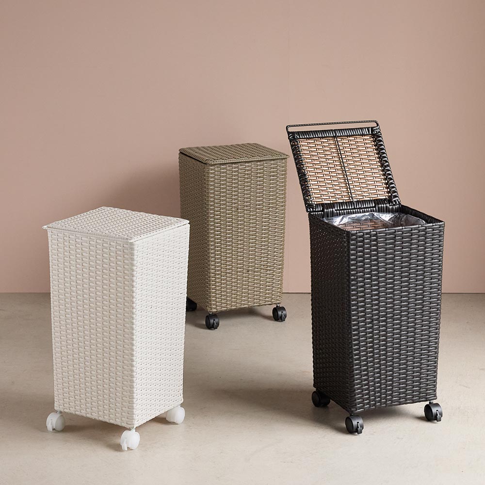 ラタン調ふた付きダストボックス 小 通販 - ディノス