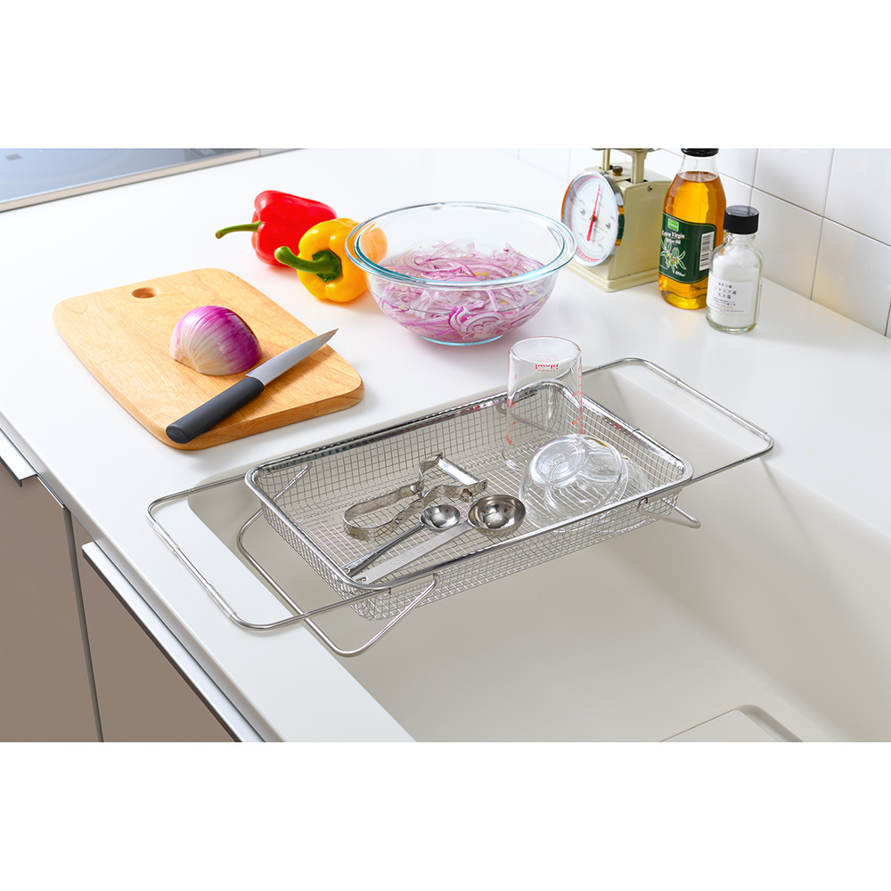 レイエ シンクの中でも外でも使える 水切りメッシュかご レギュラー 水切りかご ラック シンク周り用品 LX5908