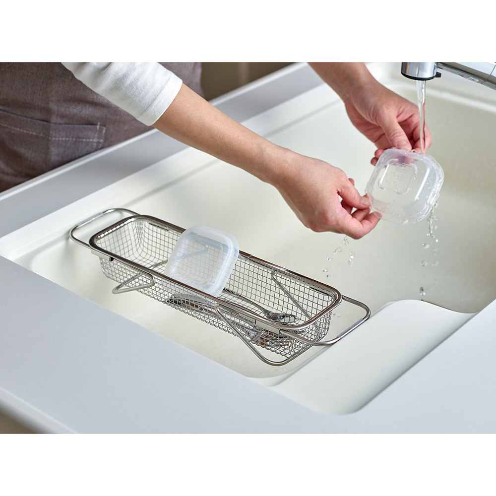 レイエ カトラリーがピッタリ入る 水切りメッシュかご スリム 水切りかご ラック シンク周り用品 LX5909