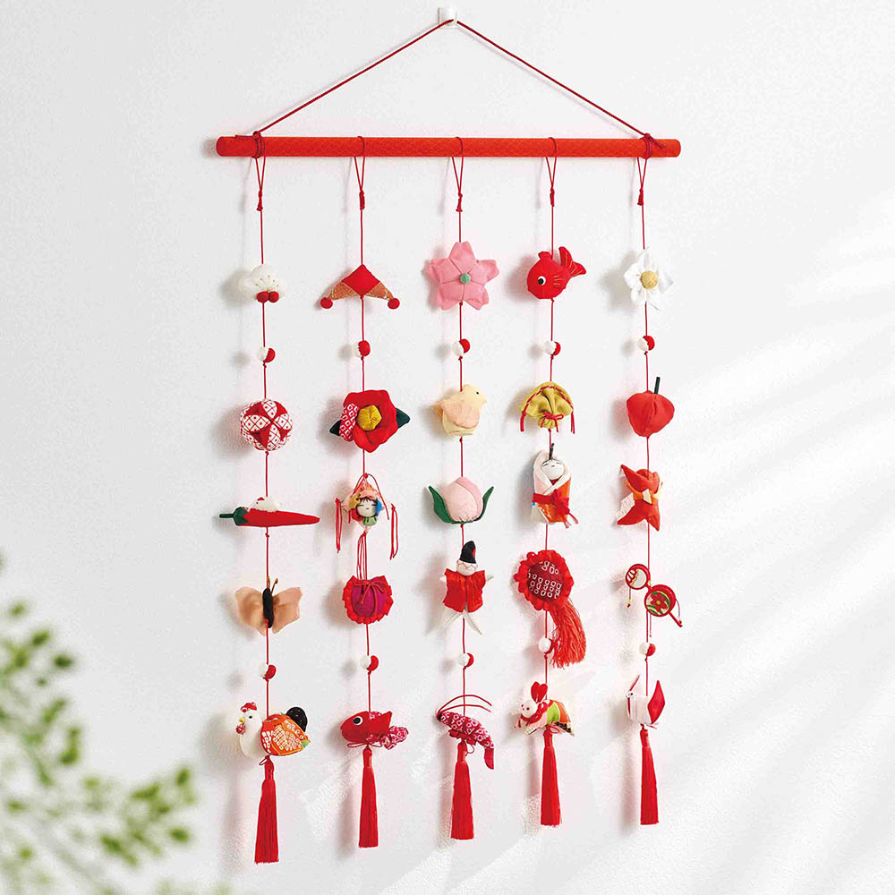 〈地球屋〉つるし飾りタペストリー5本 ファブリックパネル タペストリー 絵画 アート ウォールデコレーション LX5018