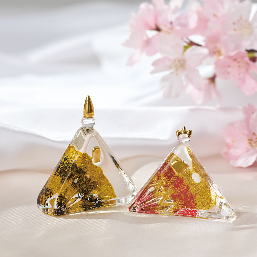 ＜京都龍虎＞ガラスの雛人形 ひな人形 年中行事用品 季節商品 LX5104