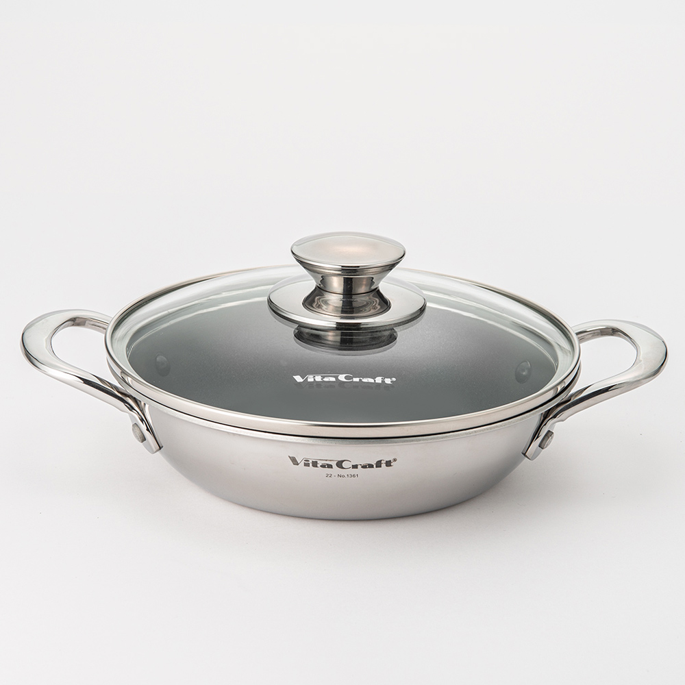 ビタクラフトテーブルパン（ガラスふた付き）【径18cm】 両手鍋 鍋 フライパン LX7523